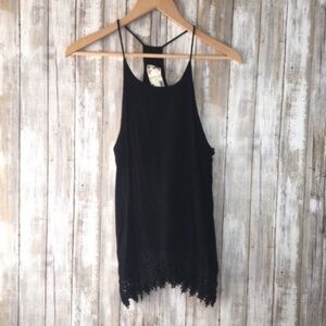 Blu Pepper Black Lace Bottom Tank